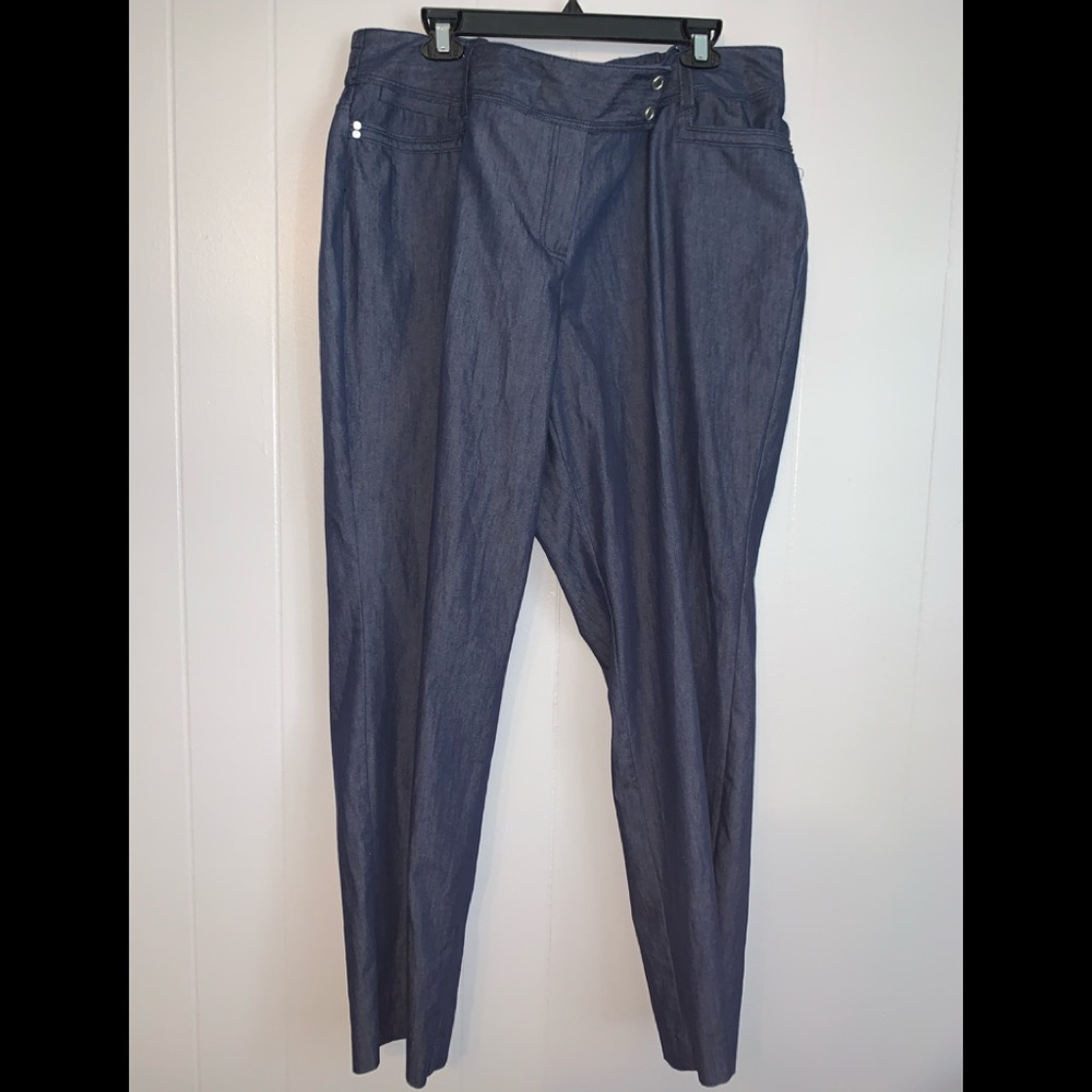 Women’s Plus Size Chambray Denim Trousers Sz 18